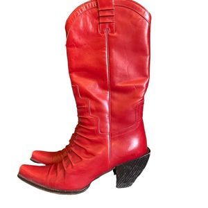 Red Hot Donald Pliner cowboy boots. Made in Italy